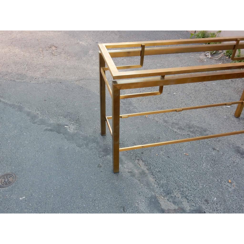1950/70 Console GUY LEFEVRE Laiton Poli 122 X 42 X H 70 cm