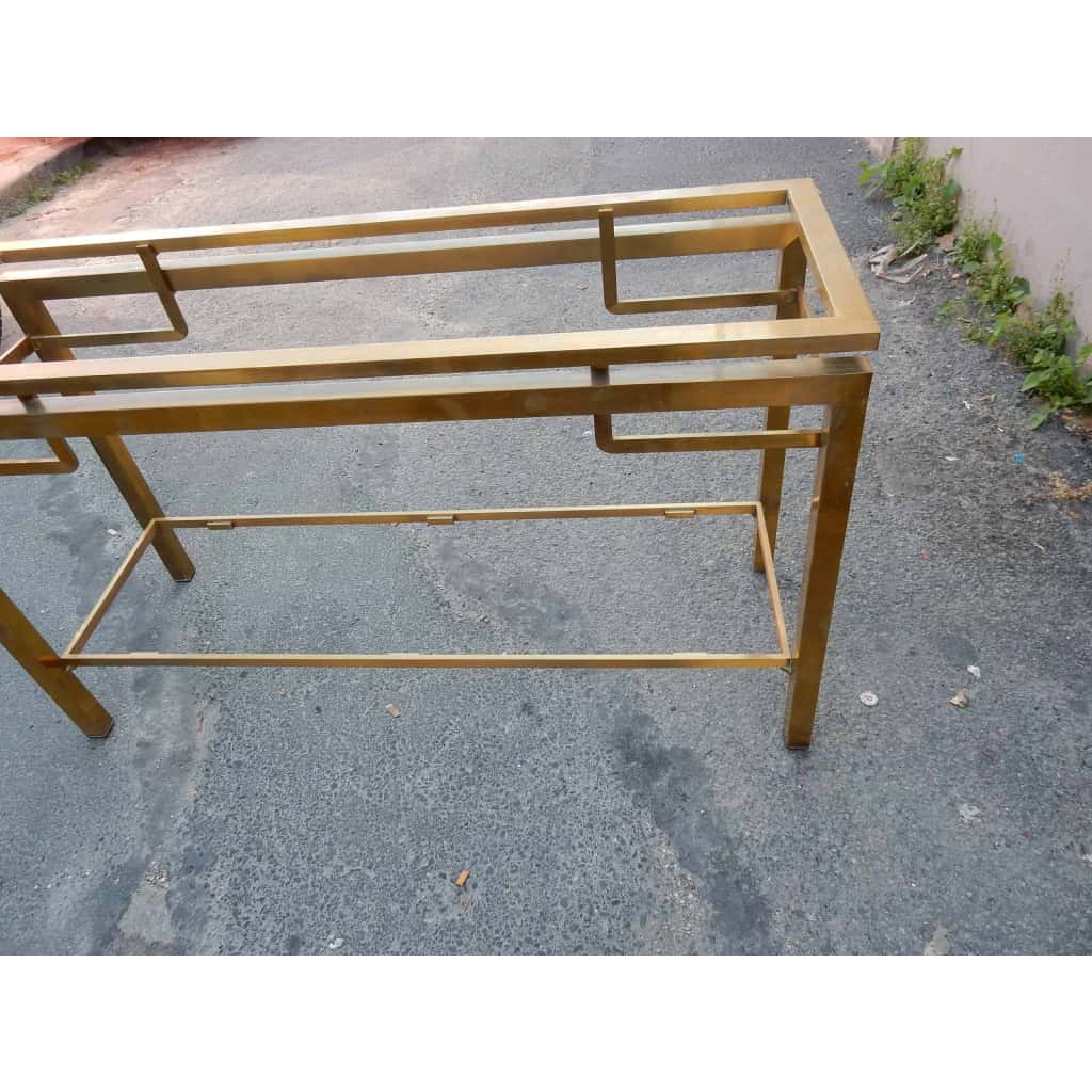 1950/70 Console GUY LEFEVRE Laiton Poli 122 X 42 X H 70 cm
