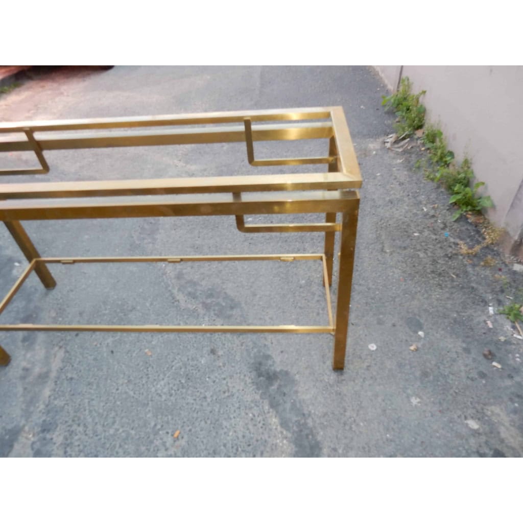 1950/70 Console GUY LEFEVRE Laiton Poli 122 X 42 X H 70 cm