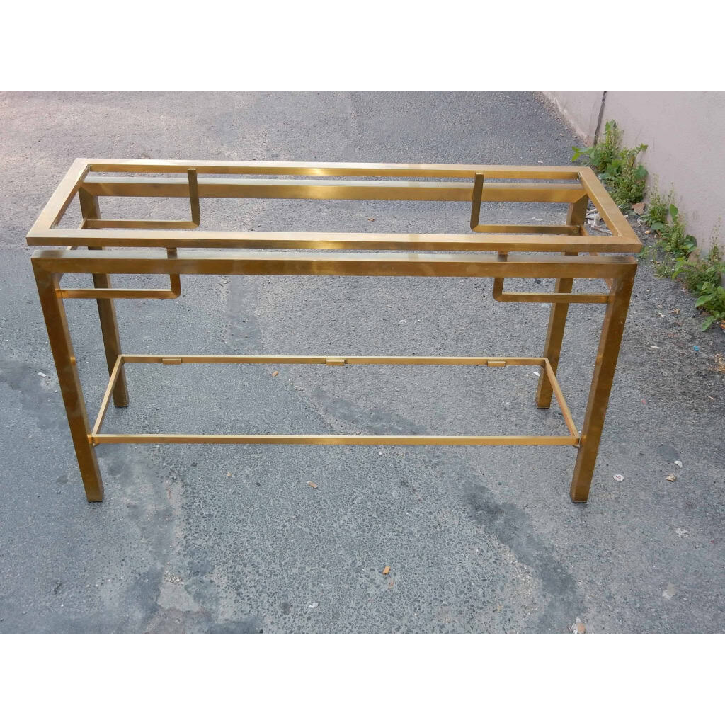 1950/70 Console GUY LEFEVRE Laiton Poli 122 X 42 X H 70 cm