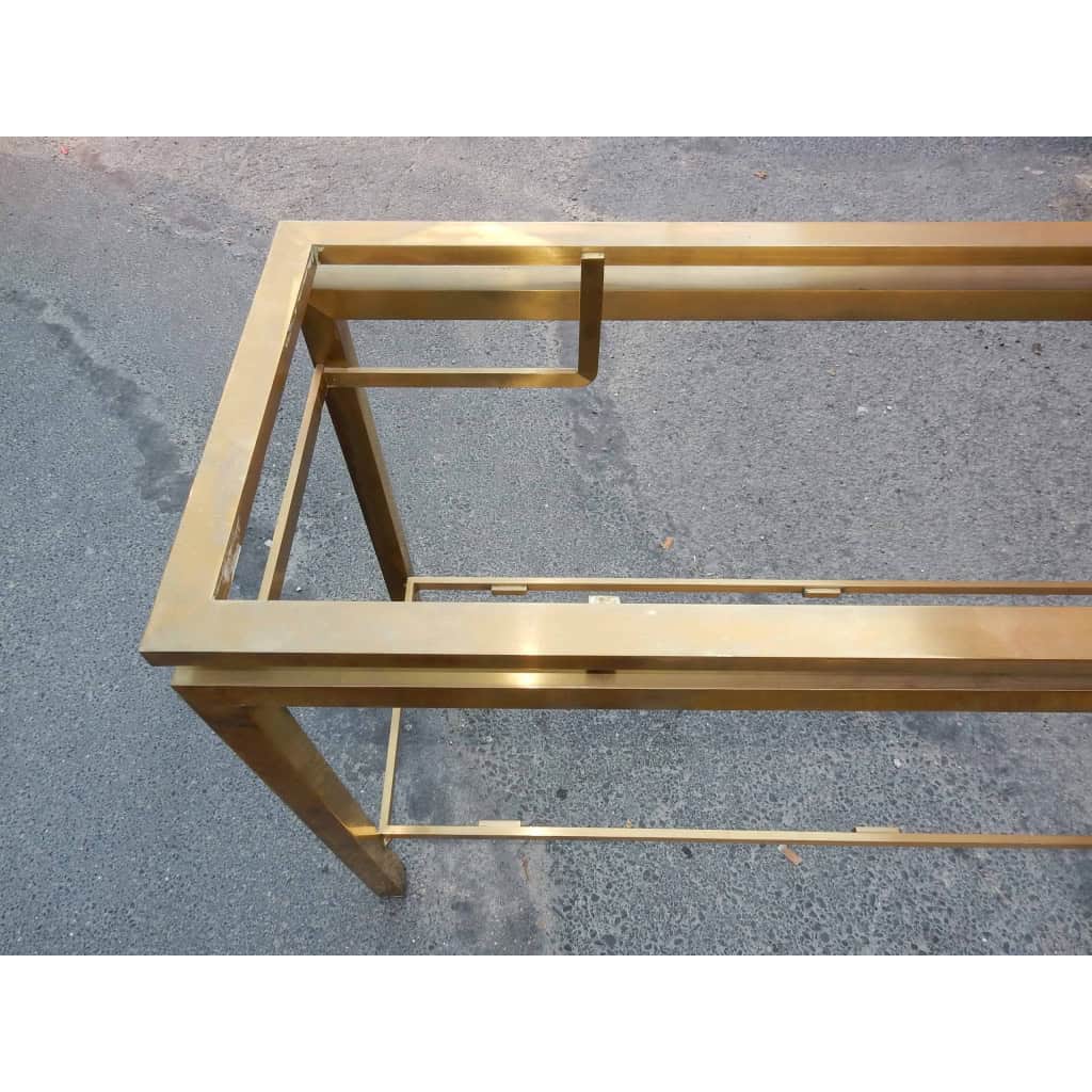 1950/70 Console GUY LEFEVRE Laiton Poli 122 X 42 X H 70 cm