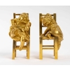 Paire de Petites statues en bronze doré fin XIXème siècle | Biron ||||||||