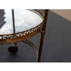 1950/70′ Desserte Roulante Ronde En Bronze Doré à 3 Plateaux | Biron 1950/70′ Desserte Roulante Ronde En Bronze Doré à 3 Plateaux