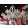 1950′ Lustre Murano Bleu Opalescent à Huit Bras de Lumière