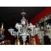1950′ Lustre Murano Bleu Opalescent à Huit Bras de Lumière