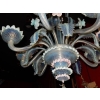 1950′ Lustre Murano Bleu Opalescent à Huit Bras de Lumière
