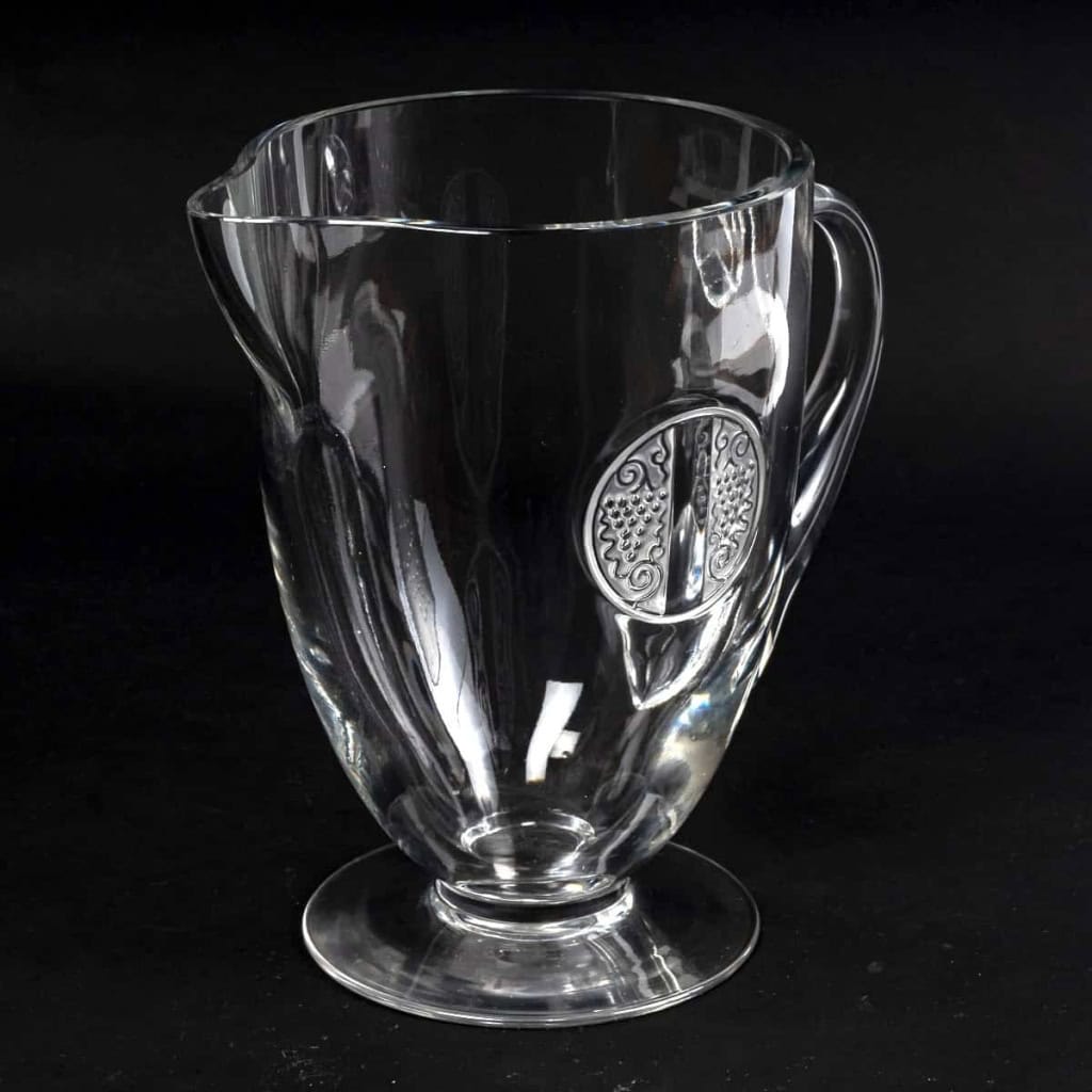 Pichet Broc « Obernai » verre blanc de René LALIQUE | Biron Pichet Broc "Obernai" verre blanc de René LALIQUE