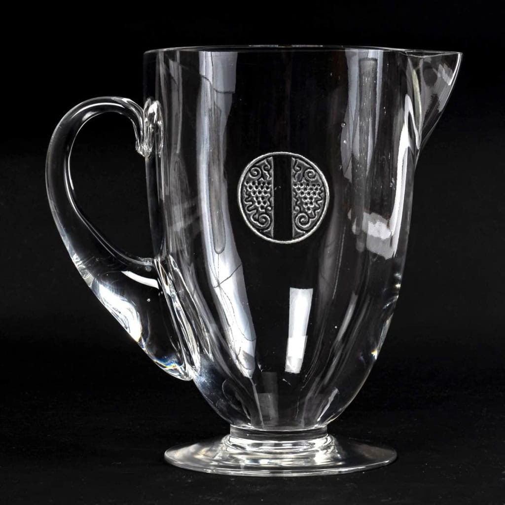 Pichet Broc « Obernai » verre blanc de René LALIQUE | Biron Pichet Broc "Obernai" verre blanc de René LALIQUE
