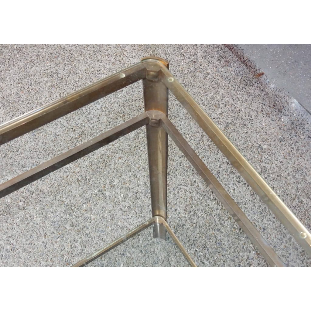 1970′ Guéridon Jacques QUINET, Pour la maison MALABERT. bronze doré. H : 60 cm L : 50 cm X 30 cm | Biron 1970′ Guéridon Jacques QUINET, Pour la maison MALABERT. bronze doré. H : 60 cm L : 50 cm X 30 cm