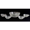 Service « Ormeaux » verre blanc 1 bol saladier + 4 coupes de René LALIQUE | Biron |||||||||||