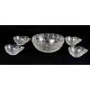 Service « Ormeaux » verre blanc 1 bol saladier + 4 coupes de René LALIQUE | Biron Service "Ormeaux" verre blanc 1 bol saladier + 4 coupes de René LALIQUE