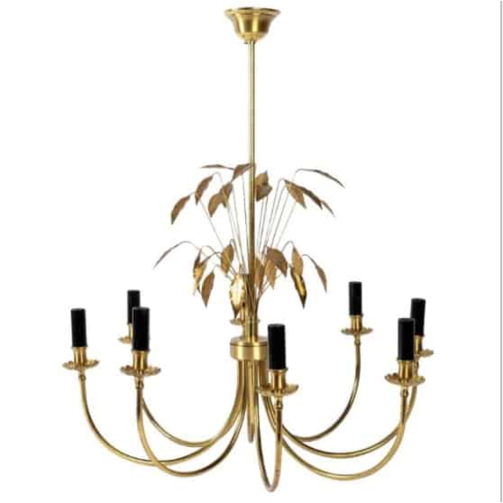 1970 Lustre Maison Charles en laiton doré | Biron |||||