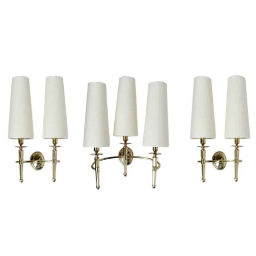 Trio d’Appliques en bronze Maison Honoré 1970 | Biron ||||||