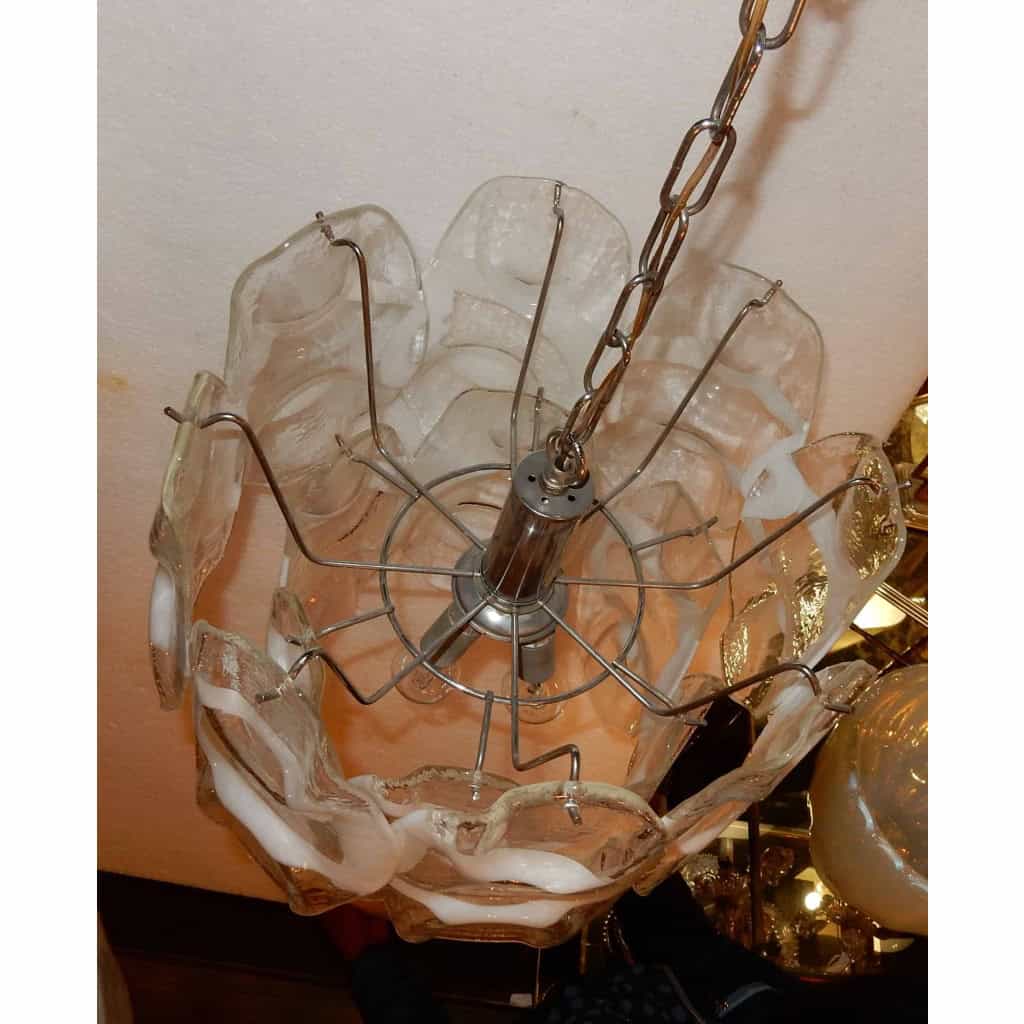 1970′ Lustre Mazegga avec Plaques en Forme de Carapace de Tortue | Biron 1970' Lustre Mazegga avec Plaques en Forme de Carapace de Tortue