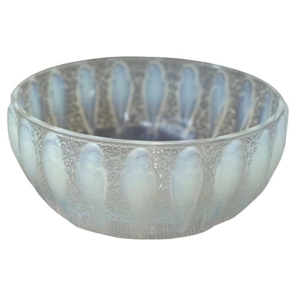 René Lalique : Opalescente Coupe « Perruches « | Biron ||