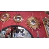 1950/70 ‘ Miroir soleil Convexe, Bois Doré Diamètre 68 cm | Biron 1950/70 ‘ Miroir soleil Convexe, Bois Doré Diamètre 68 cm