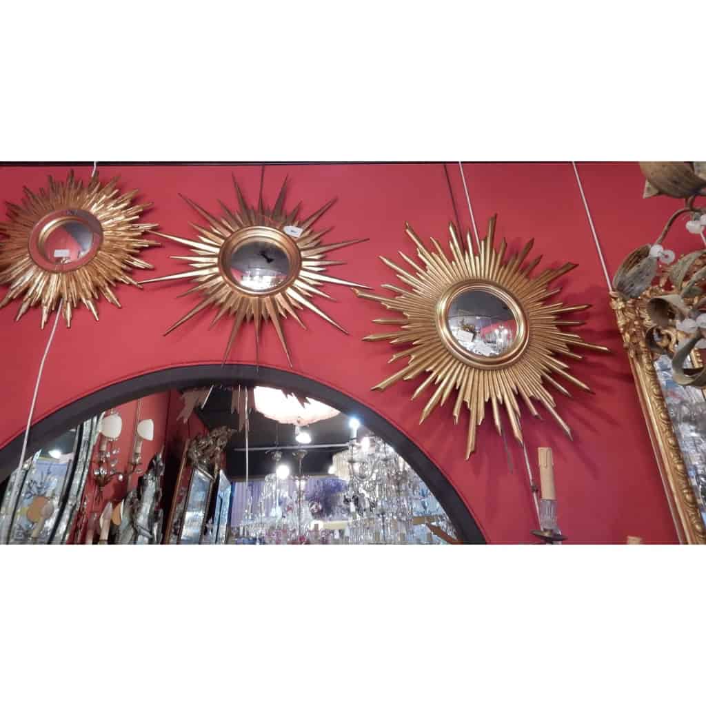 1950/70 ‘ Miroir soleil Convexe, Bois Doré Diamètre 68 cm | Biron 1950/70 ‘ Miroir soleil Convexe, Bois Doré Diamètre 68 cm