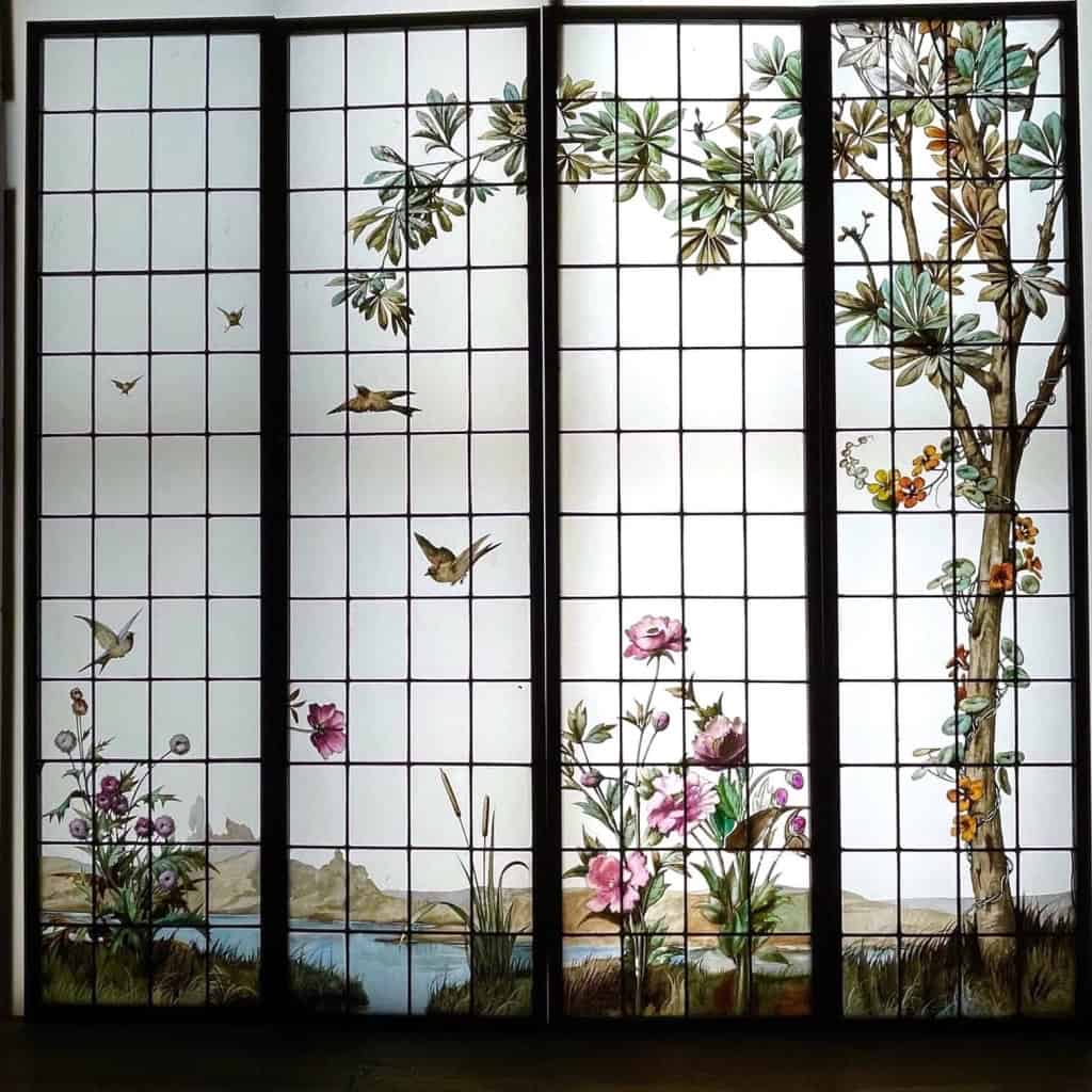 Vitrail vitraux Oiseaux et fleurs | Biron |||||||