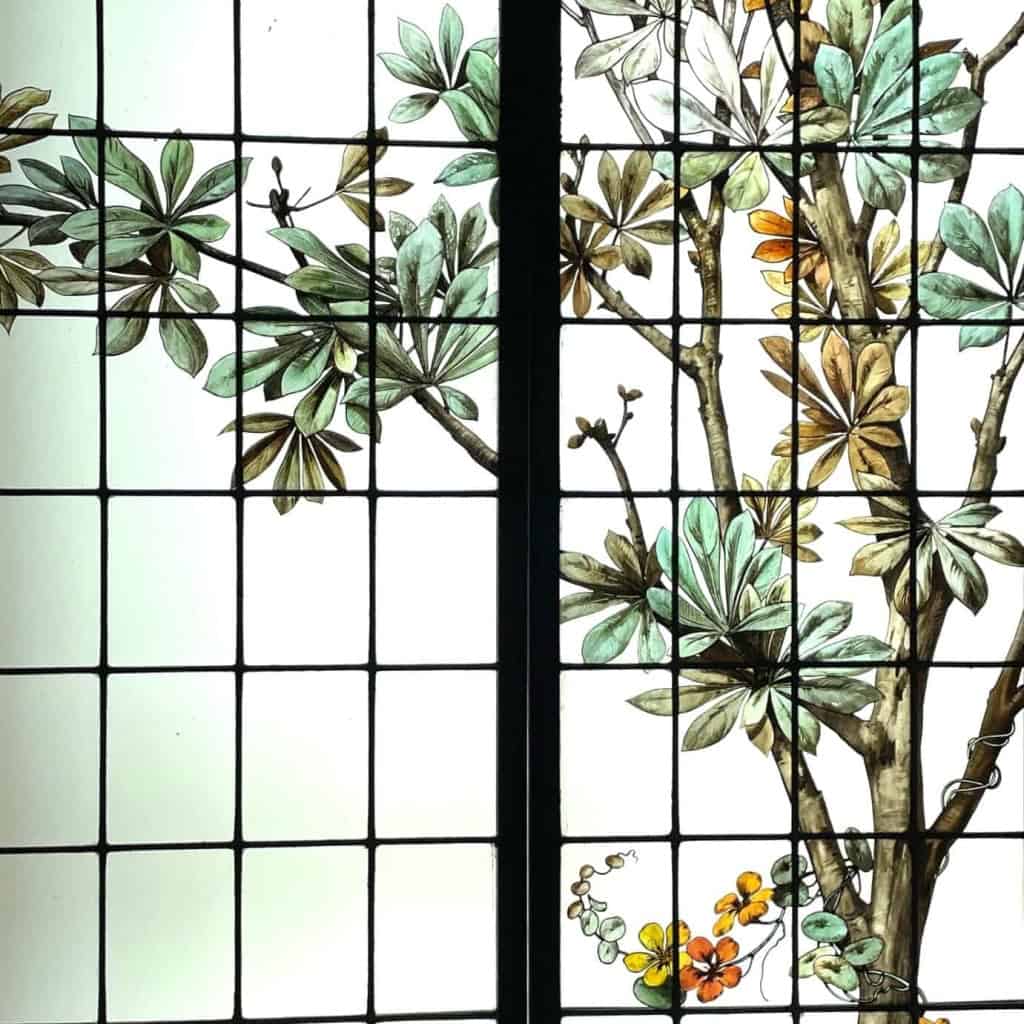 Vitrail vitraux Oiseaux et fleurs | Biron Vitrail vitraux Oiseaux et fleurs