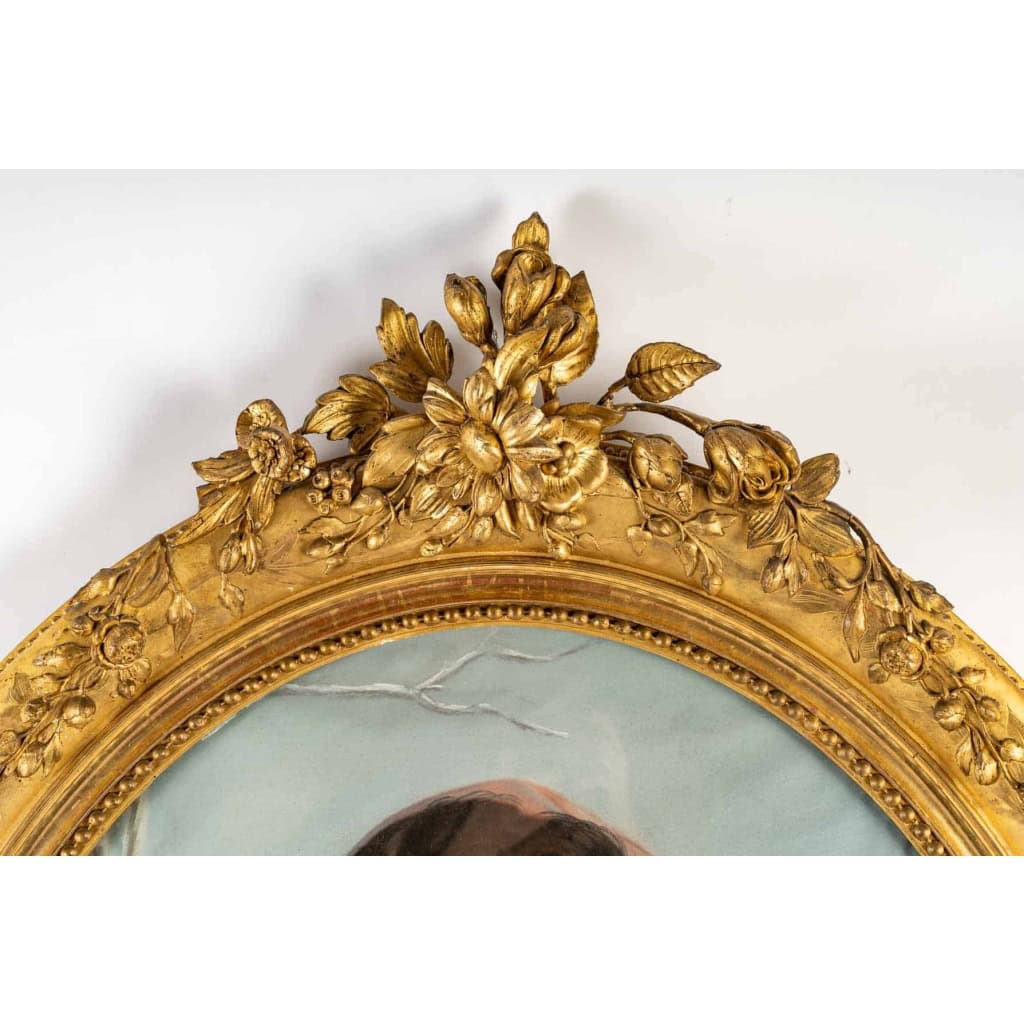 un trés grand pastel de l'école francaise du 19eme siècle .Allegorie de l'hiver