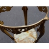 1970′ Paire de Sellettes en Bronze Doré Style LXV Plateaux Onyx