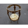 1970′ Paire de Sellettes en Bronze Doré Style LXV Plateaux Onyx