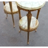 1970′ Paire de Sellettes en Bronze Doré Style LXV Plateaux Onyx