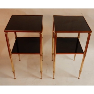 1950/70′ Paire de Bouts de Canapés Bronze, Style Maison Baguès 31 X 31 cm