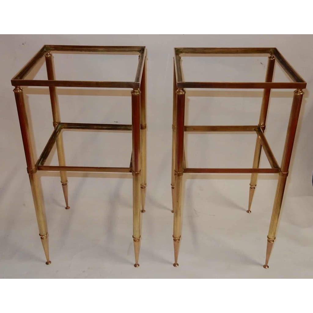 1950/70′ Paire de Bouts de Canapés Bronze, Style Maison Baguès 31 X 31 cm 6