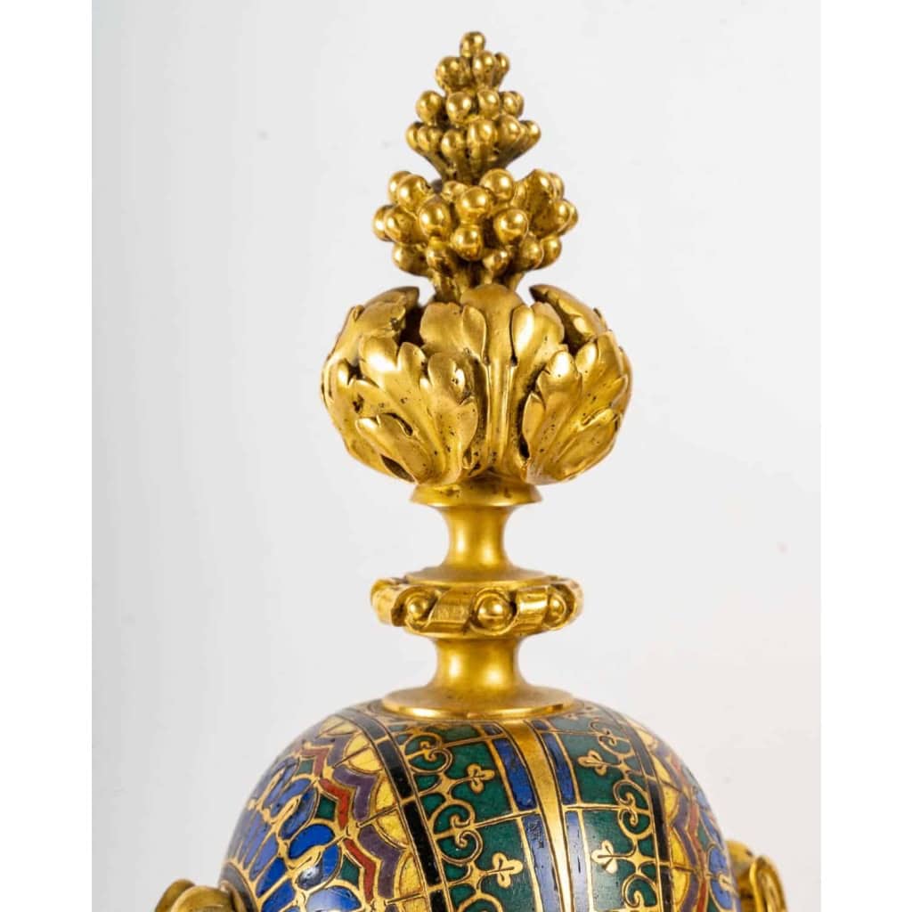Vase pot-pourri à décor pompéien, Barbedienne A.H. Constant Sevin, XIXème siècle | Biron Vase pot-pourri à décor pompéien, Barbedienne A.H. Constant Sevin, XIXème siècle