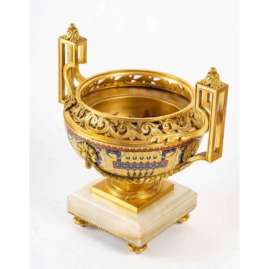 Vase pot-pourri à décor pompéien, Barbedienne A.H. Constant Sevin, XIXème siècle | Biron Vase pot-pourri à décor pompéien, Barbedienne A.H. Constant Sevin, XIXème siècle