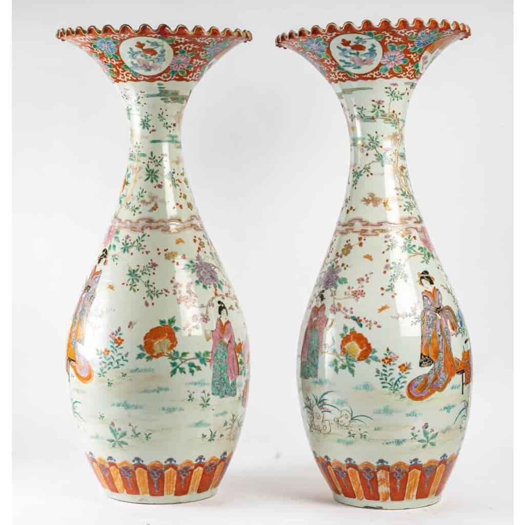 Paire de grands vases japonais, ère Meiji, circa 1900 | Biron Paire de grands vases japonais, ère Meiji, circa 1900