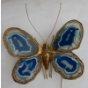 1970′ Applique Papillon Duval Brasseur Ou Isabelle Faure Avec Ailes En Agates Bleues 39 X H 39 CM | Biron |||||||||||