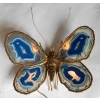 1970′ Applique Papillon Duval Brasseur Ou Isabelle Faure Avec Ailes En Agates Bleues 39 X H 39 CM | Biron 1970′ Applique Papillon Duval Brasseur Ou Isabelle Faure Avec Ailes En Agates Bleues 39 X H 39 CM