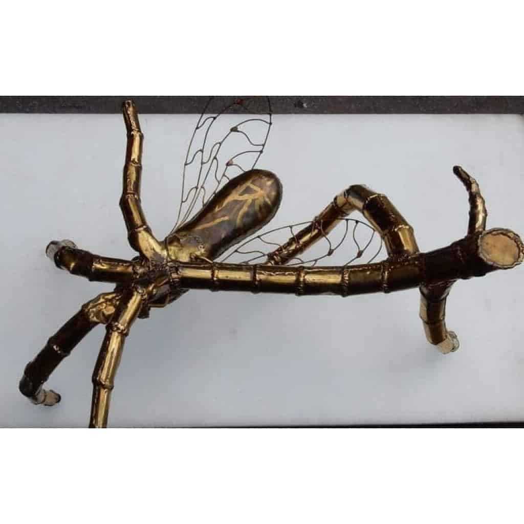 1970′ Applique ou Table Basse Éclairante à la Cigale FERNANDEZ ou DUVAL BRASSEUR ou HONORE – PARIS | Biron 1970′ Applique ou Table Basse Éclairante à la Cigale FERNANDEZ ou DUVAL BRASSEUR ou HONORE – PARIS