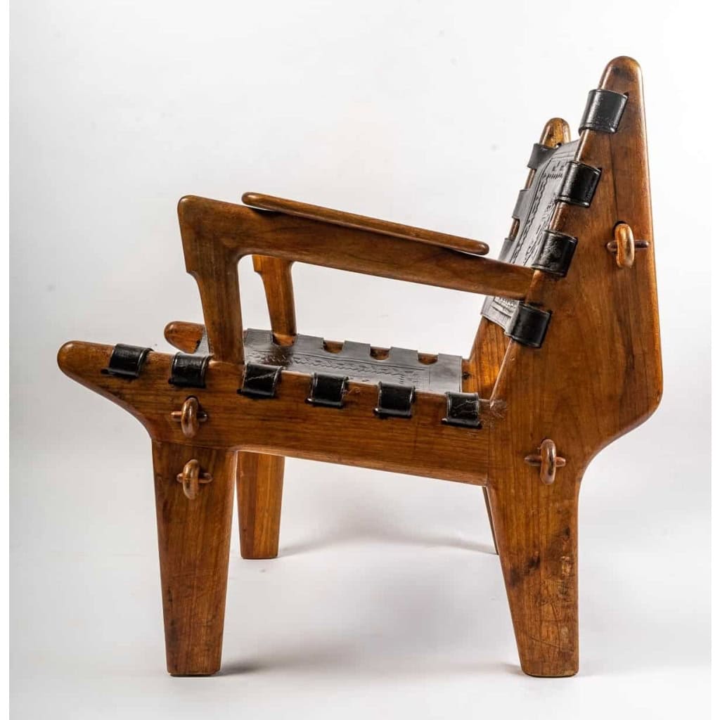 Paire de fauteuils, années 1960, teck et cuir | Biron Paire de fauteuils, années 1960, teck et cuir