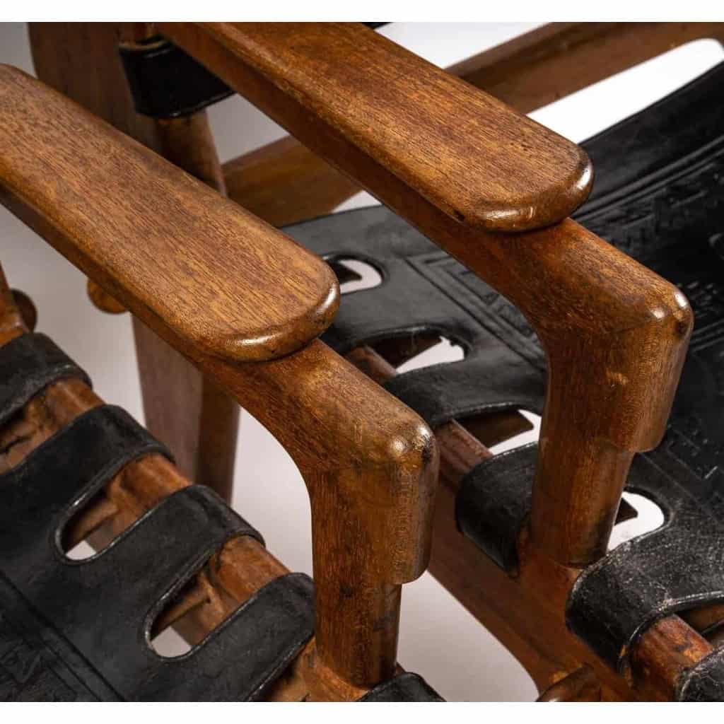 Paire de fauteuils, années 1960, teck et cuir | Biron Paire de fauteuils, années 1960, teck et cuir