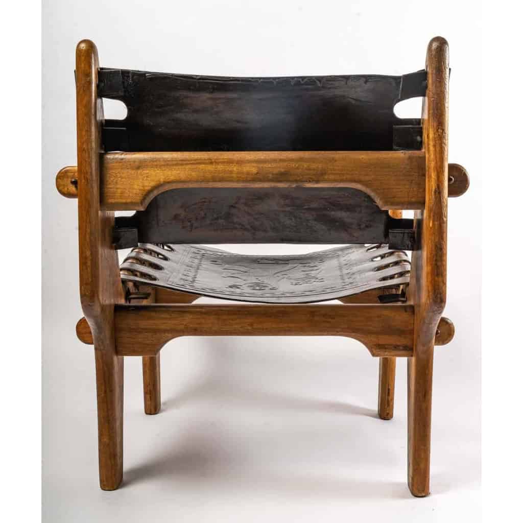 Paire de fauteuils, années 1960, teck et cuir | Biron Paire de fauteuils, années 1960, teck et cuir