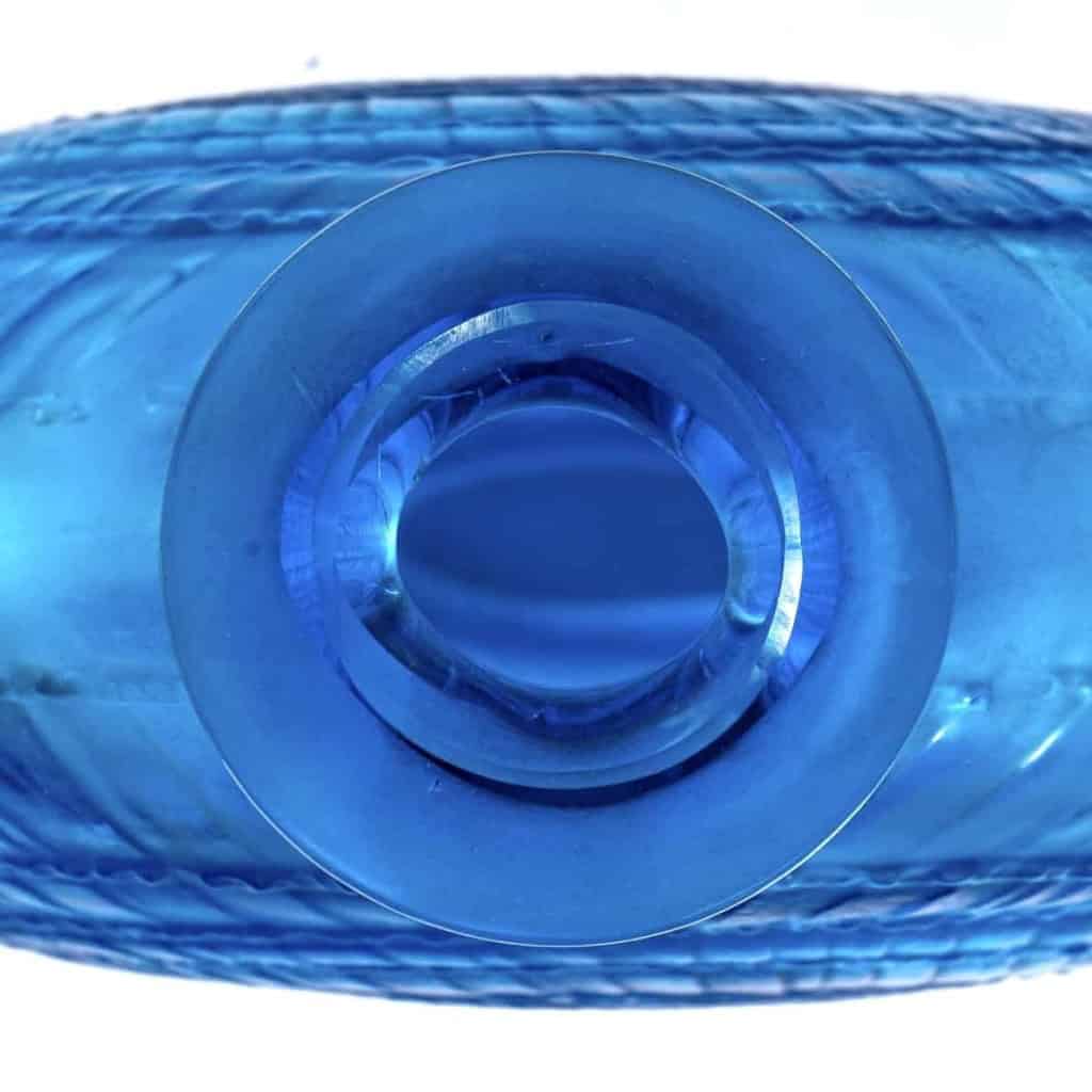 Vase « Escargot » verre bleu électrique de René LALIQUE | Biron Vase "Escargot" verre bleu électrique de René LALIQUE