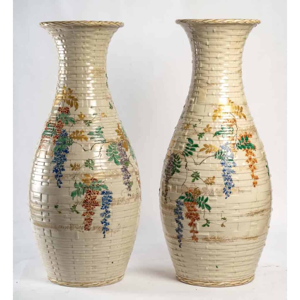Paire de vase en céramique du Japon époque Meiji | Biron Paire de vase en céramique du Japon époque Meiji