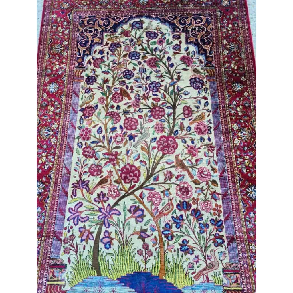 Tapis Kashan Dabir En Soie Qualité Extra Fin – Iran Vers 1920 | Biron Tapis Kashan Dabir En Soie Qualité Extra Fin - Iran Vers 1920