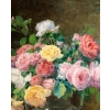 Justin Jules Claverie (1859 - 1932) : Bouquet de roses.