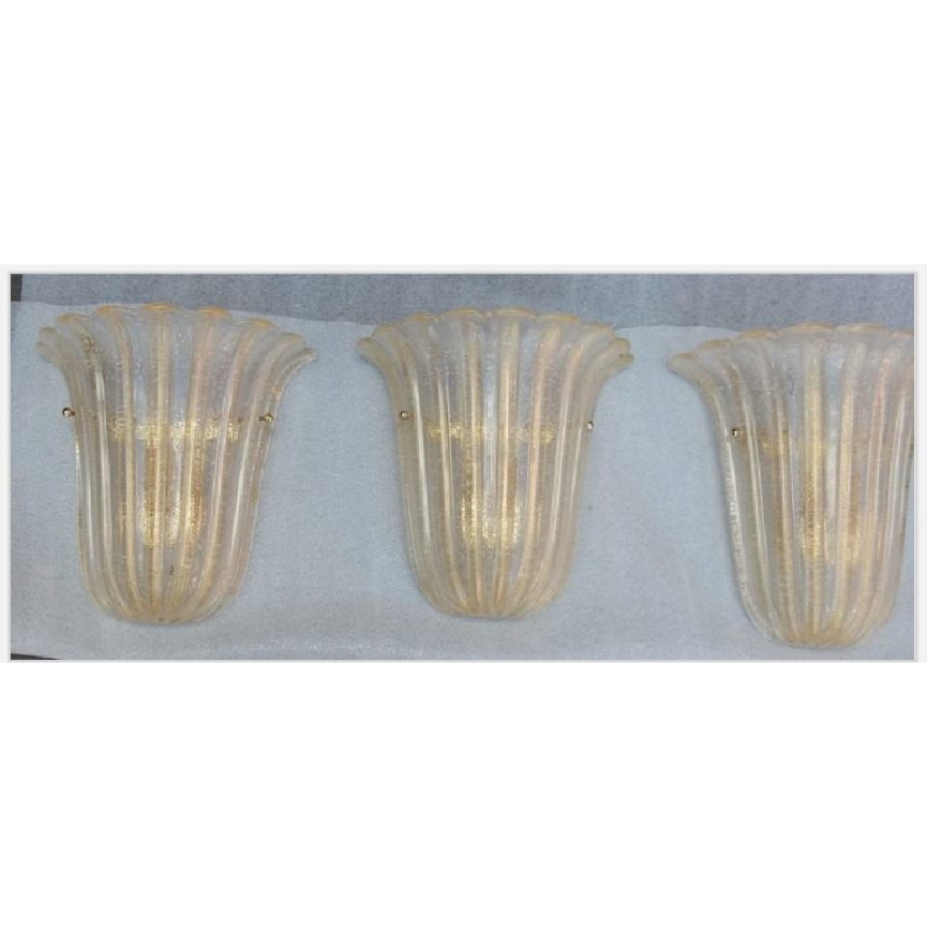 1960/70′ Série de 4 Appliques en Verre de Murano Barovier & Toso | Biron 1960/70' Série de 4 Appliques en Verre de Murano Barovier & Toso