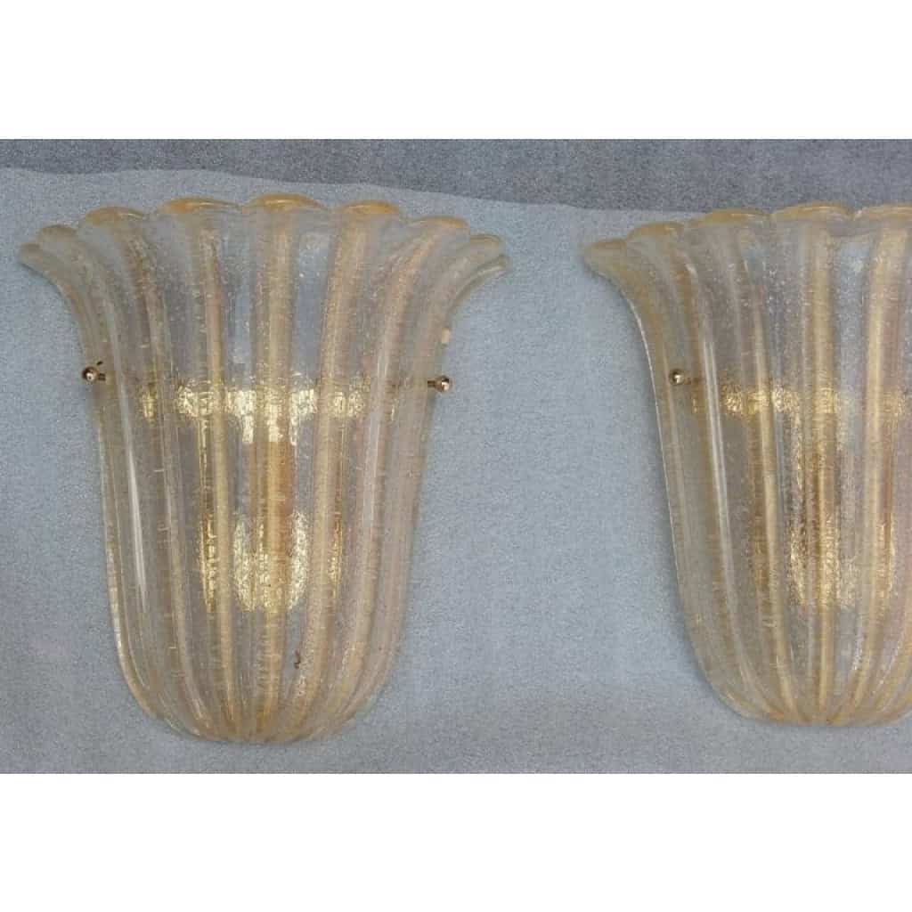 1960/70′ Série de 4 Appliques en Verre de Murano Barovier & Toso | Biron 1960/70' Série de 4 Appliques en Verre de Murano Barovier & Toso