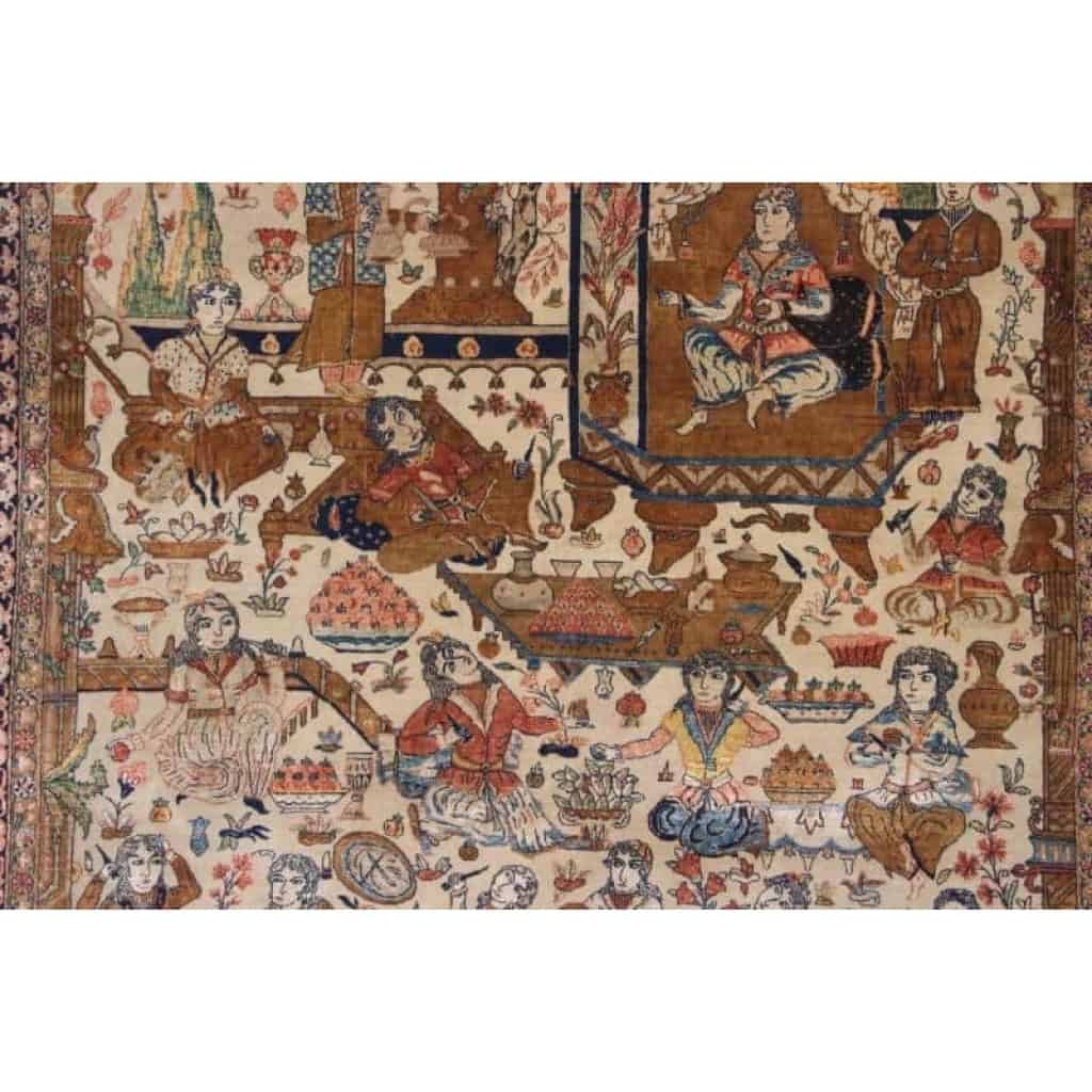 Tapis Ghoum Lajevardi en Laine Et Soie – Iran Vers 1935 XXème | Biron Tapis Ghoum Lajevardi en Laine Et Soie - Iran Vers 1935 XXème