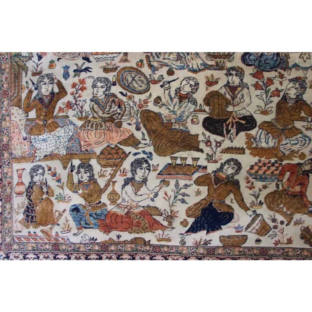 Tapis Ghoum Lajevardi en Laine Et Soie – Iran Vers 1935 XXème | Biron Tapis Ghoum Lajevardi en Laine Et Soie - Iran Vers 1935 XXème