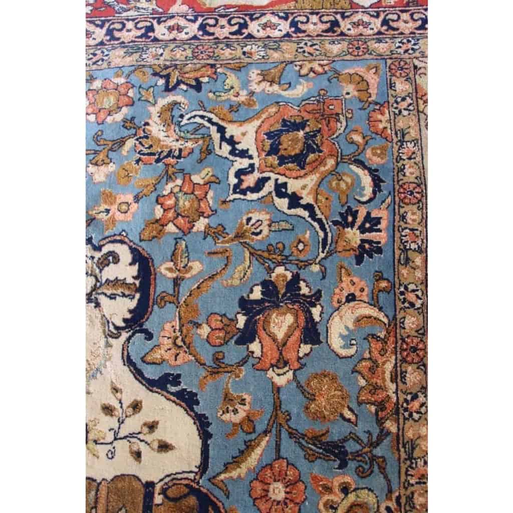 Tapis Ghoum Lajevardi en Laine Et Soie – Iran Vers 1935 XXème | Biron Tapis Ghoum Lajevardi en Laine Et Soie - Iran Vers 1935 XXème