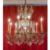 Grand lustre à 10 bras de lumière attribué à Bagues, début XXème siècle