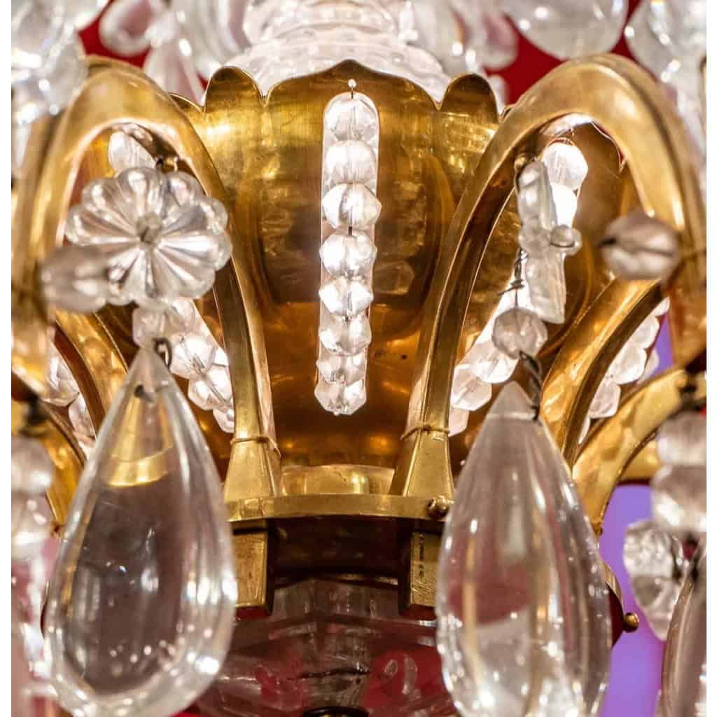 Grand lustre à 10 bras de lumière attribué à Bagues, début XXème siècle