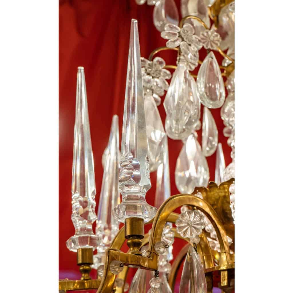 Grand lustre à 10 bras de lumière attribué à Bagues, début XXème siècle